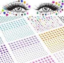 15 Sheets Self Adhesive Rhinestone DIY Sticker Nail Face Eye Body Rainbo... - £19.43 GBP