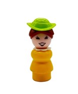 Vtg Fisher Price Little People Western Town Yellow Women Lady Green Hat ... - £13.92 GBP