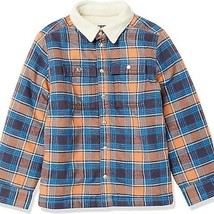 Amazon Essentials Boys Blue/Orange Plaid Flannel Shirt Jacket Size XL New w/Tag - £19.78 GBP