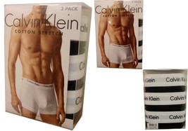 Calvin Klein Cotton Stretch 3-Pack Men&#39;s Trunks, Black/Black/Black - £23.59 GBP