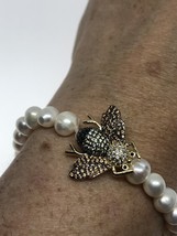 Vintage Bee Pearl Bracelet Austtian Crystal Genuine Pearl - £50.26 GBP