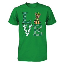 Love German Shepherd Dog Tshirt Shamrock Clover St Patrick&#39;s Day Dogs Lover - $16.88+