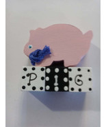 Handmade wooden miniature Pig on Blocks  - $72.67 MXN