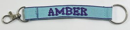 AMBER Personalized Keychain Blue - $9.89