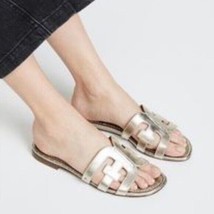 Sam Edelman Bay Slide Sandals Size 10.5 Gold Leather Lk Nw! - £19.53 GBP