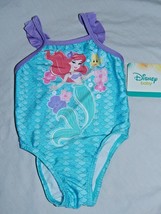 Little Mermaid Swimsuit Baby Girls One Piece Size 3/6 12 24 Months Princess NEW - £14.26 GBP