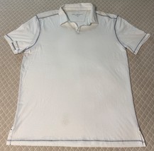 John Varvatos Men&#39;s Short Sleeve Open Collar Polo Shirt White Size L NWOT - $33.98