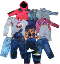 Boys Clothes Lot 18 Mos 14pcs Adidas Shoes Jeans Overalls Jacket Rothschild Coat - £34.44 GBP