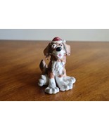 Vtg Russ Berrie Douglas Puppy Dog Figurine Christmas Santa Porcelain Can... - $265.45 MXN