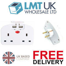 Travel Plug Adapter EU USB Charging Euro European 2-pin to 3-pin Socket Convert - £10.32 GBP