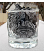 Jack Daniels Old No 7 Whiskey etched glass Winged Music Note 8 oz blues - £17.20 GBP