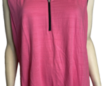 T By Talbots Women's Knit !/4 Zip Sleeveless Polo Top Pink 3X NWT - $23.74