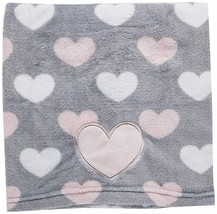 Little Love by NoJo  Coral Fleece Blanket Hug and Kisses Pink Gray White... - $39.59