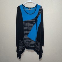 DALIN Tunic DRESS BLACK BLUE GREY SZ 1X NEW - $99.00