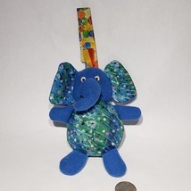 The World of Eric Carle Blue 5&quot; Elephant Rattle Hook Loop Plush Crinkle Ears - £6.21 GBP