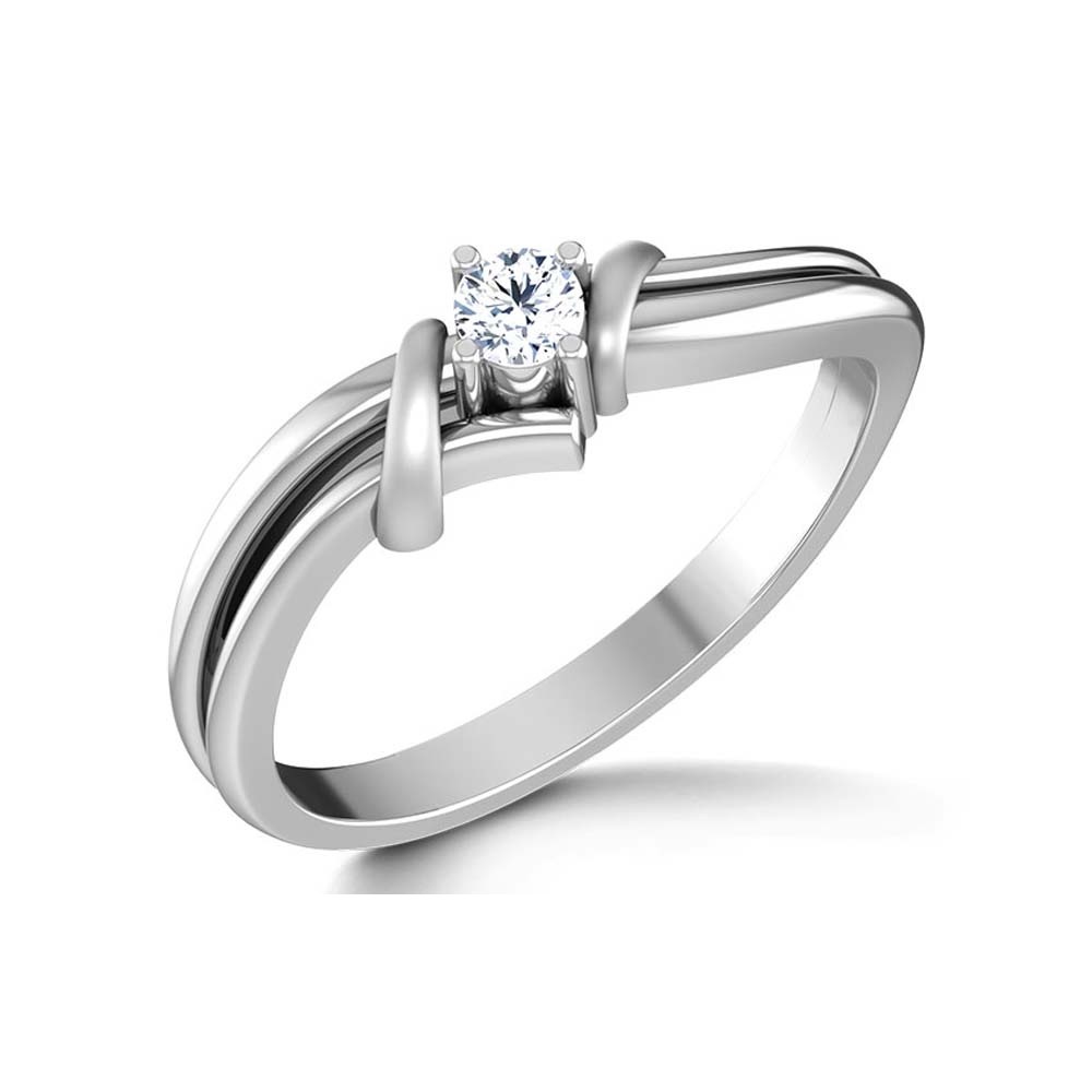 Beautiful RD Cut White CZ Diamond 14K White Gold Fn Solitaire Engagement Ring - $26.21