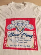 Classic Teaze Men&#39;s Shirt Beer Pong King Of The Game White Size Small New! - £17.40 GBP