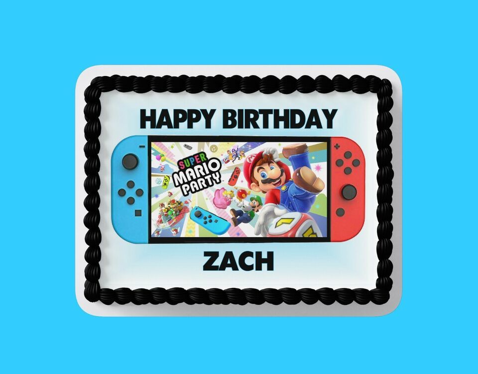 Custom Edible Birthday Cake Topper/ Peel like a sticker - $9.89