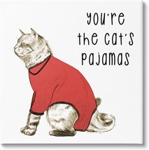 The Cat&#39;S Pajamas Funny Pet Canvas Wall Art, Design By Lil&#39; Rue - $68.99