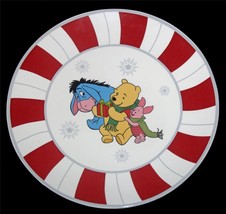 Winnie the Pooh Tigger Eeyore Present Snowflakes Christmas Thick 11&quot; Plate 2009 - £12.78 GBP
