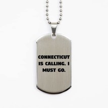 Beautiful Connecticut Silver Dog Tag, Connecticut is Calling. I Must Go,... - $19.55