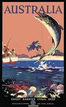 Australia - Great Barrier Coral Reef - 1930&#39;s - Travel Poster - £26.37 GBP