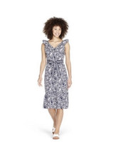 VINEYARD VINES for Target Sz XS White &amp; Blue Ruffle Sleeveless Cotton Dress - £23.34 GBP