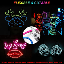 Neon EL Wire Kit 16feet Pink Bright Electroluminescent Wire Freely DIY Portable - £11.25 GBP