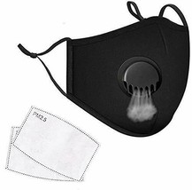 Breathable Face Cotton with Activated Washable Carbon Filte (Black,Large... - £5.49 GBP