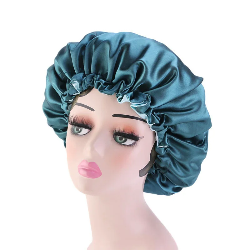 Ble satin bonnet hair caps double layer adjust sleep night cap head cover hat for curly thumb200