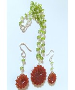 Natural Onyx Carving and Peridot Beads Necklace, August Birthstone Jewelry - $174.10 CAD Natural Onyx Carving and Peridot Beads Necklace, August Birthstone Jewelry - $174.10 CAD