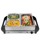 Electric Buffet Server + Warming Tray w/Adjustable Temperature &amp; 3 Chafi... - €210,29 EUR