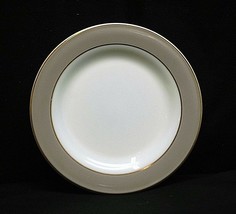 Old Vintage Gray by Pyrex 10&quot; Dinner Plate Gray Band White Center Gold B... - £15.57 GBP
