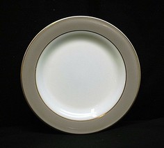 Old Vintage Gray by Pyrex 10&quot; Dinner Plate Gray Band White Center Gold B... - £15.29 GBP