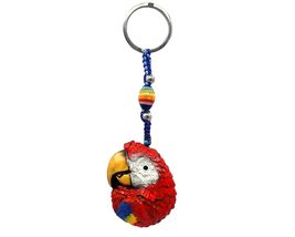 Mia Jewel Shop Scarlet Macaw Parrot Keychain Bird Animal 3D Figurine Multicolore - £9.30 GBP