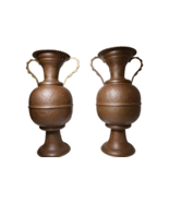 Pair of Large Vintage Moorish Brass Vases – Hand-Etched Urns Ornate Hand... - $6,513.52 MXN