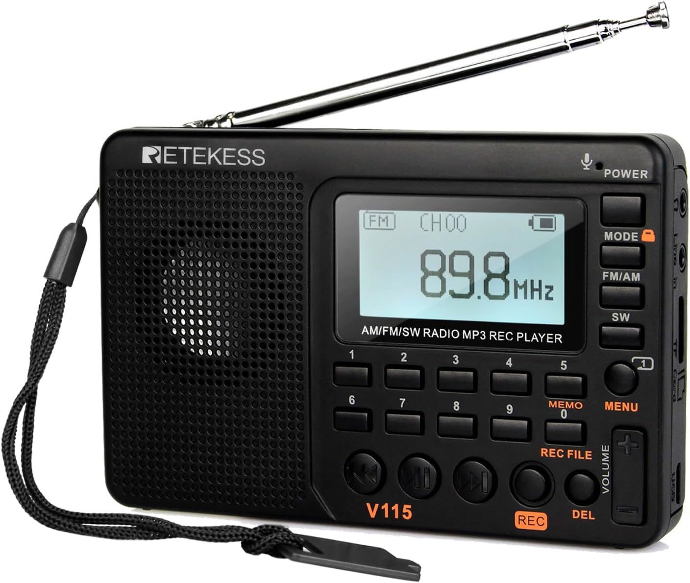 Bass Speaker In Black, Micro Sd And Aux Record Support, Rechargeable Radio - $34.98