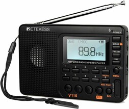 Bass Speaker In Black, Micro Sd And Aux Record Support, Rechargeable Radio - $34.98