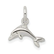 Sterling Silver Dolphin Charm &amp; 18&quot; Chain Jewerly 16.6mm x 15.5mm - £14.30 GBP