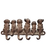 6 Sitting Dogs Tail Key, Leash, Coat, Hat Hanger Wall Mount Cast Wrought... - $319.94 MXN