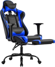 Bestoffice Gaming Chair With Footrest,Ergonomic Office Chair,Adjustable, Blue - $136.16