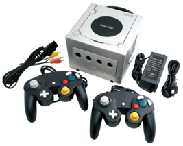 Nintendo GameCube DOL-001 Gaming System SILVER Console 2 Controller Bundle NGC - £132.30 GBP