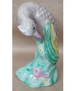 Early 1900&#39;s Chinese Sancai Glazed Porcelain Parrot Figurine Lavender - $17.42 CAD