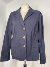 Lands End XL? 44&quot; Chest Navy Blue 3-Button Cotton Blazer Jacket - $24.70