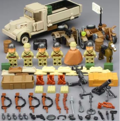 Japanese Army Military Weapon Morta Heavy Armored Vehicle Battle Tank Blocks - H