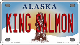 King Salmon Alaska State Novelty Mini Metal License Plate Tag - $284.59 MXN