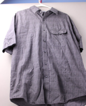Van Heusen Studio Black Short Sleeve Button Down Mens Shirt SZ L   715 - £5.85 GBP