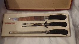 Vintage Universal Cutlery Stainless Steel 3 Pc. Carving Set w/ Box USA - £11.55 GBP