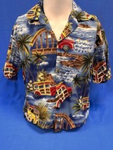 Aloha Republic Hawaiian Shirt Woody Surfer Van - North Shore - L - 100% Cotton - £11.72 GBP