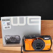 Ricoh WG-6 20MP Waterproof Digital Camera - Orange *Very GOOD/TESTED* W 64GB Sd - $311.84